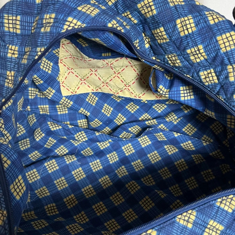 Blue and Yellow Geometric Travel Duffel Bag - Picture 5 of 10